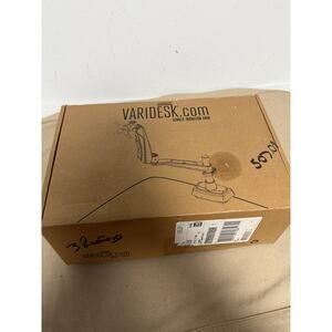 VariDesk Single Monitor Arm Desk Mount Adjustable VESA Tidy Up Kit Silver Clamp